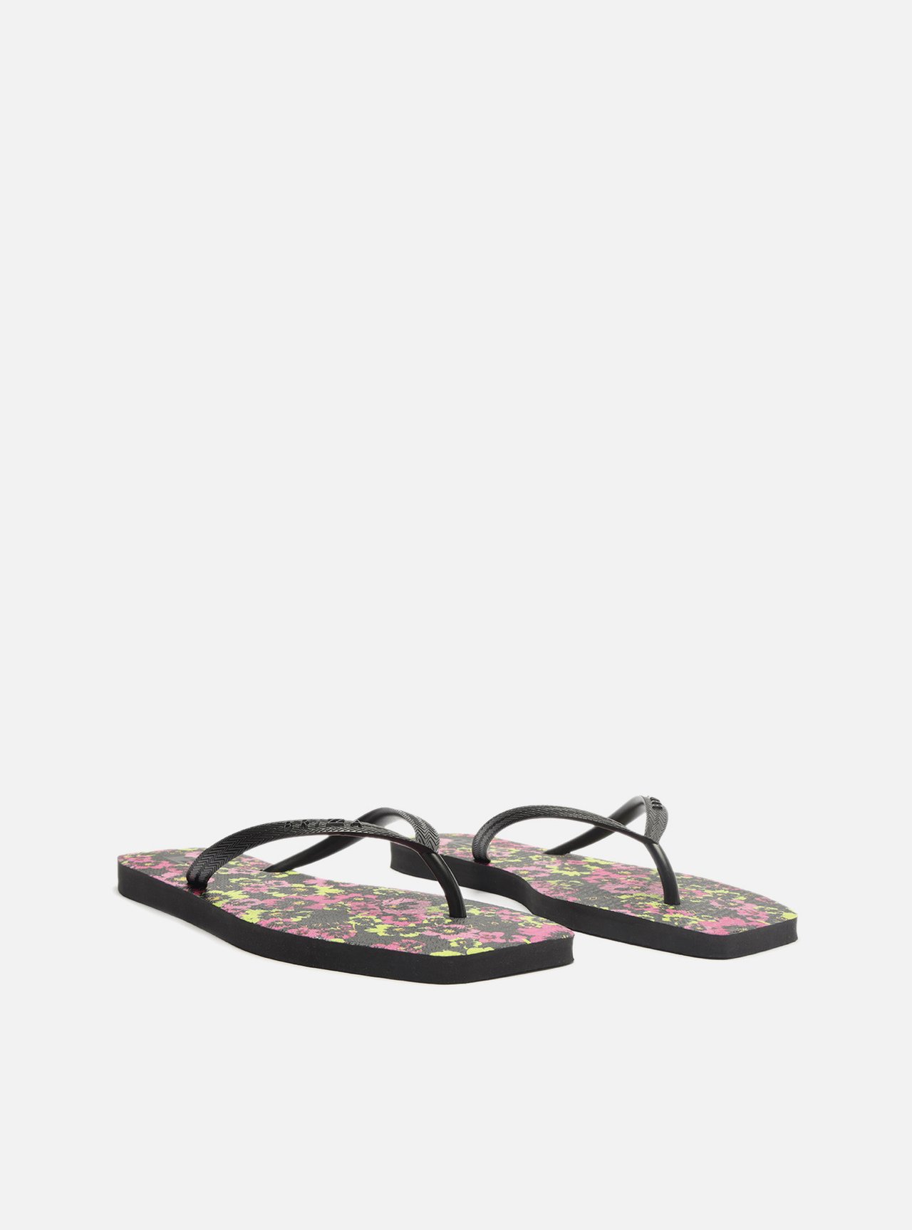 Chinelo de Dedo Preto Floral Square — foto 4