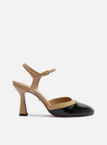 Arezzo — Scarpin Multicolorido Salto Geométrico Fivela Slingback