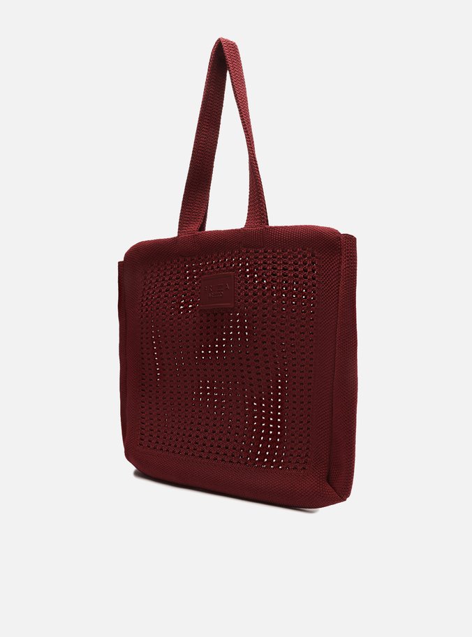 Bolsa Shopping Vinho Crochê Mônaco Grande