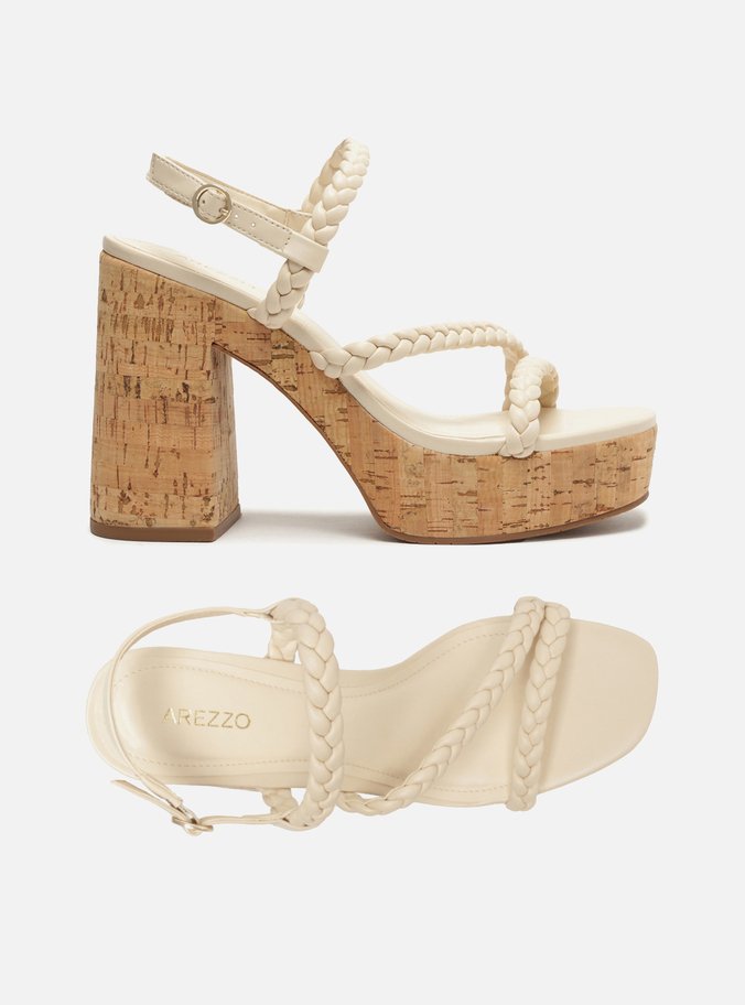 Sandália Meia Pata Off-White Cortiça