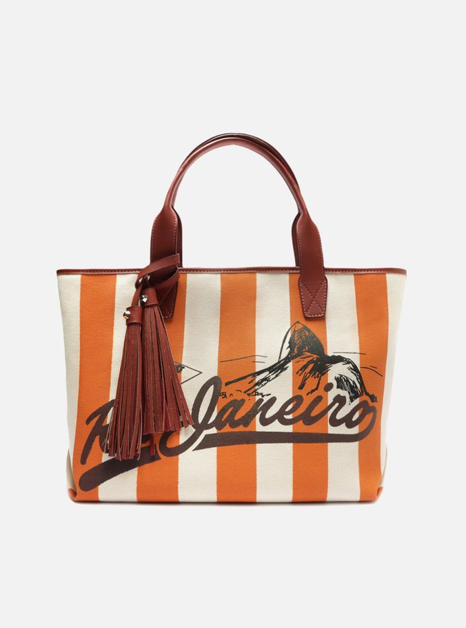 Bolsa Shopping Laranja Lona Grande Rio