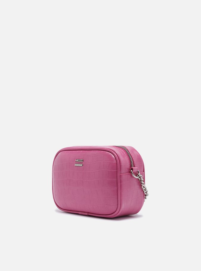 Bolsa Tiracolo Rosa Croco Pequena