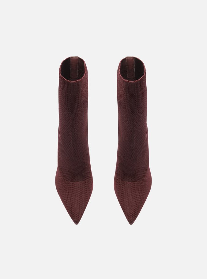 Skinny Boot Vinho Knit Salto Alto Helena
