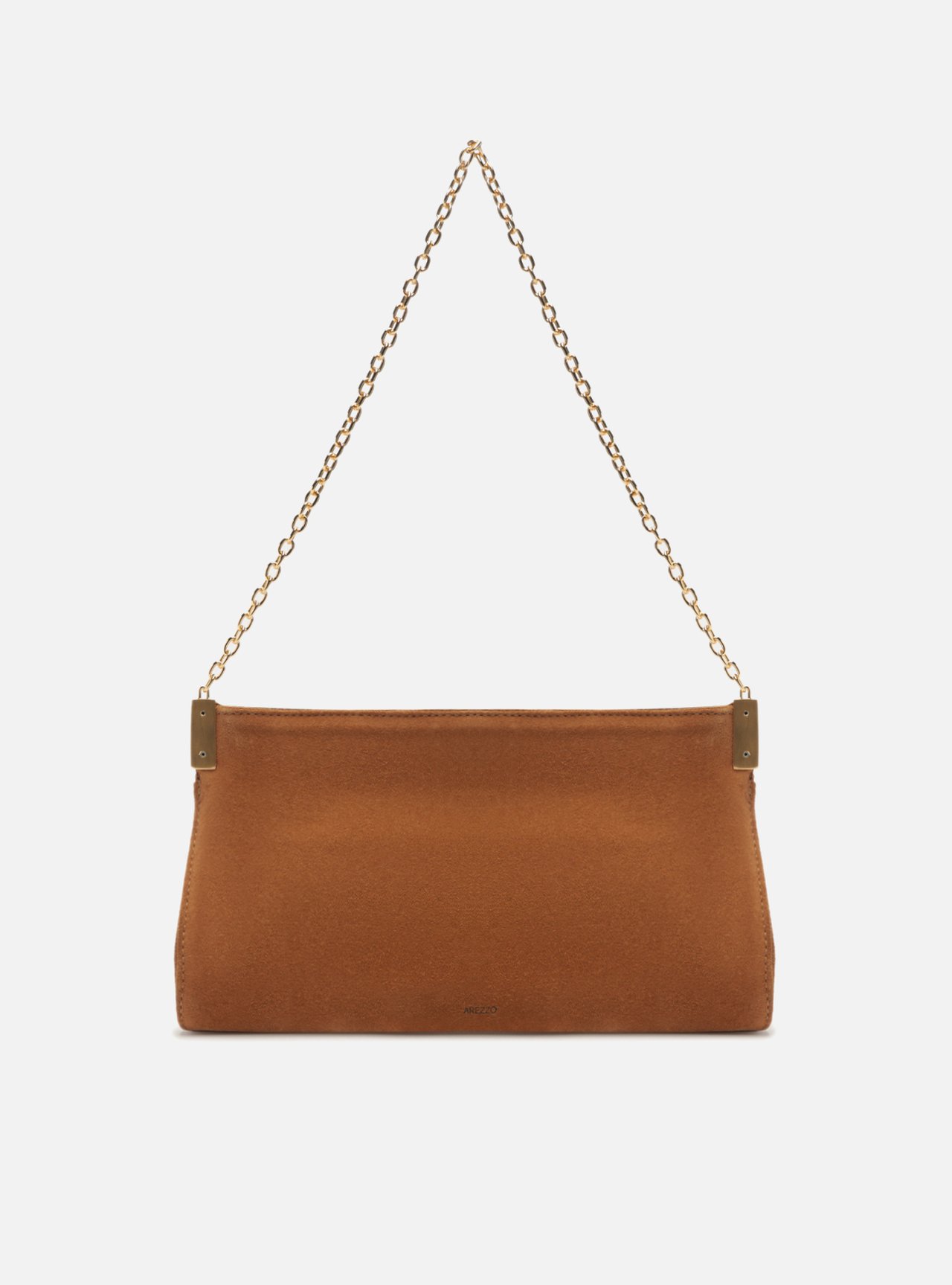 Bolsa Tiracolo Marrom Camel Suede Média Matelassê — foto 3