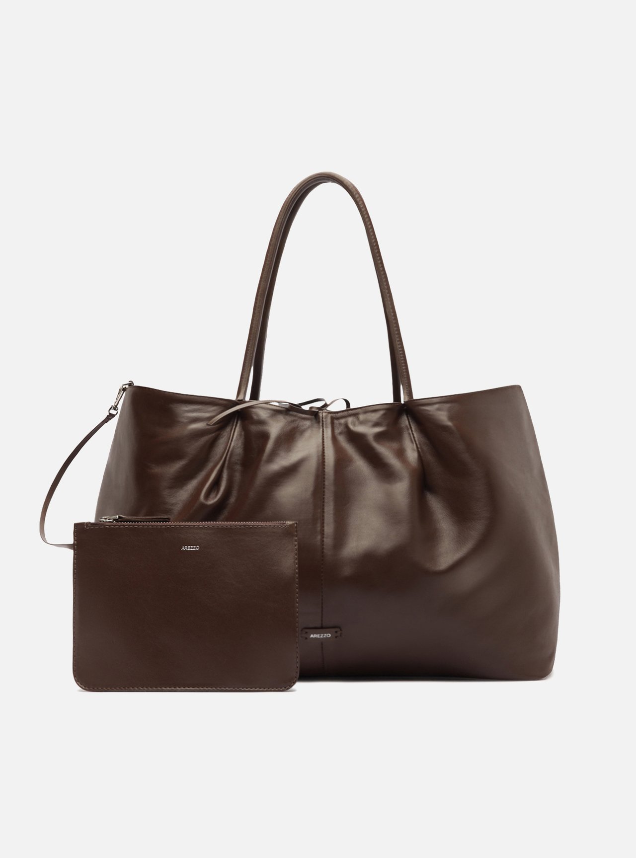 Bolsa Shopping Marrom Couro Grande Tressê — foto 11