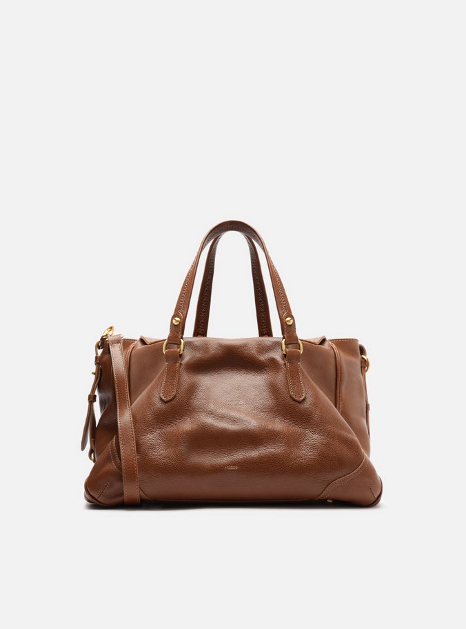 Bolsa Tote Caramelo Couro Média Cadeado