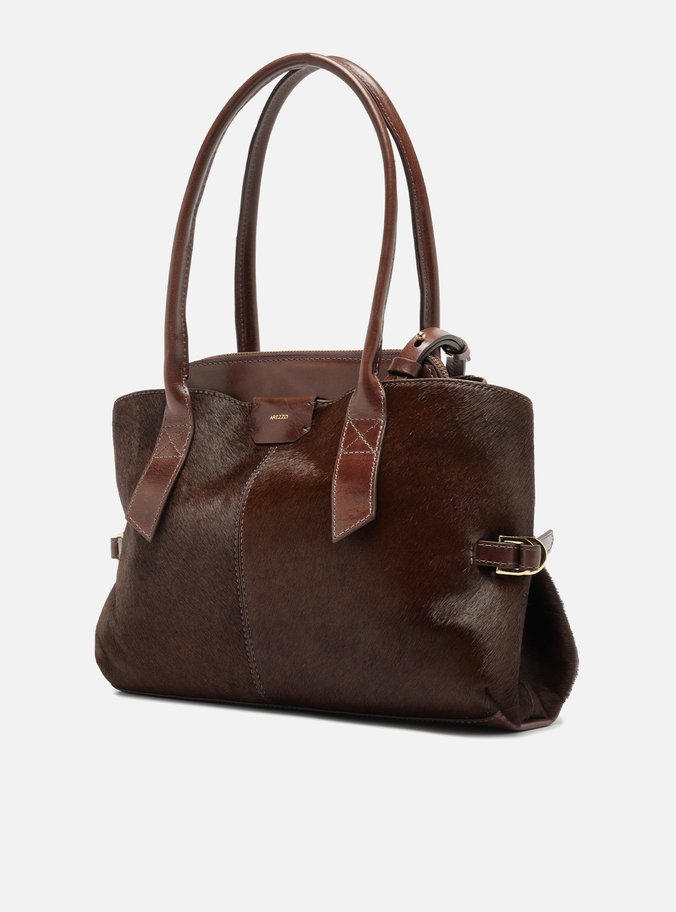 Bolsa Tote Marrom Pelo Couro Grande