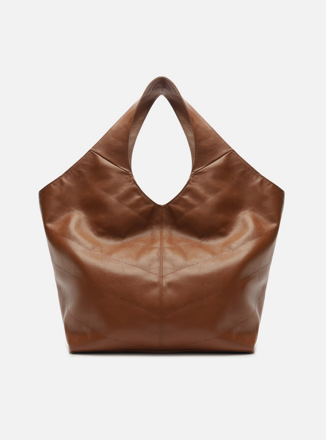 Bolsa Hobo Caramelo Couro Ísis Grande — foto 3