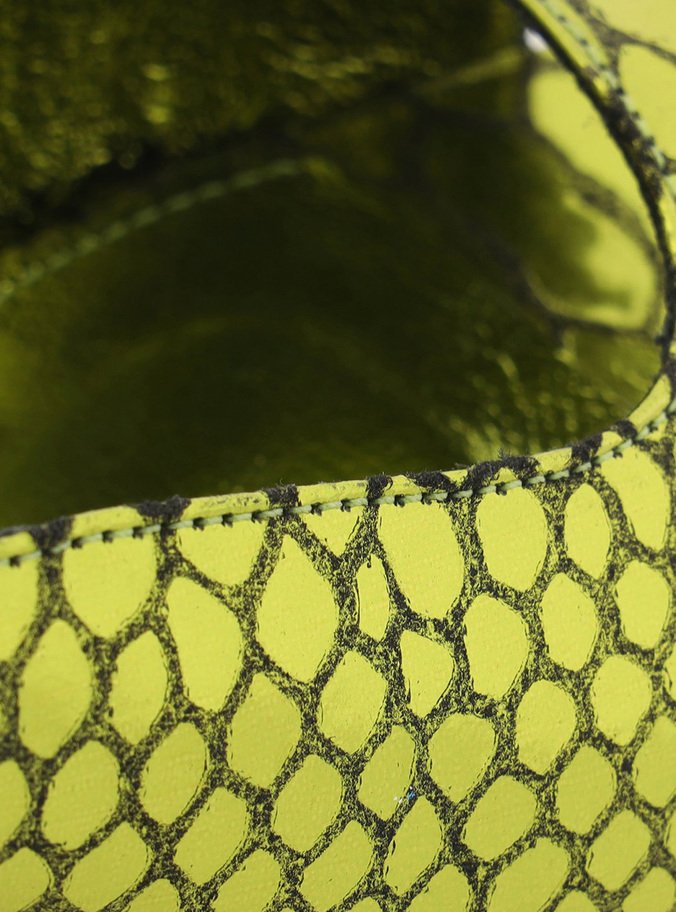Mule Verde Snake Metal Salto Alto Aberta