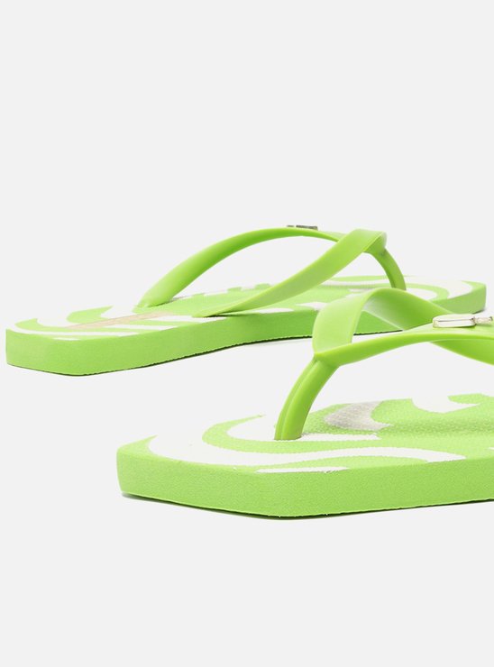 Chinelo de Dedo Verde Estampado Square e Bag Brizza