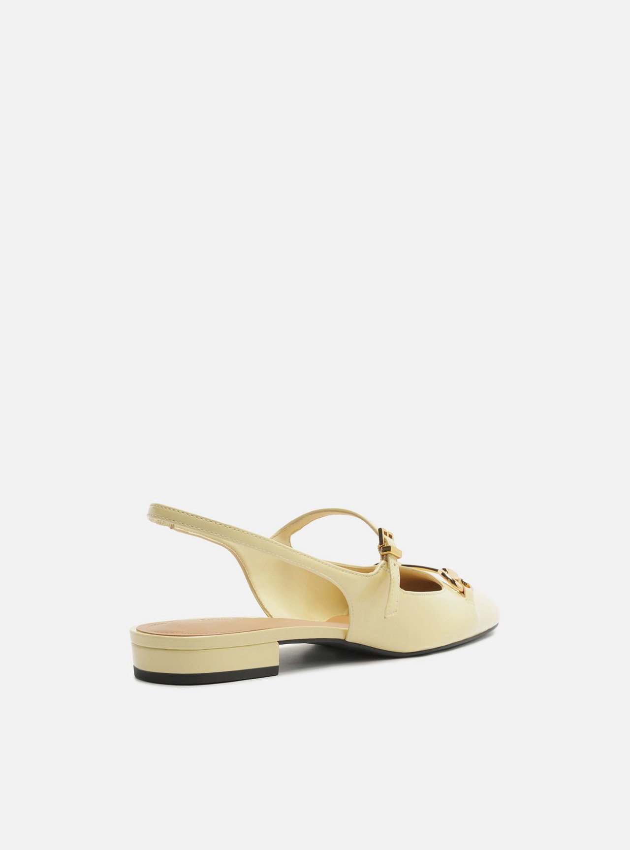 Sapatilha Amarela Verniz Bico Redondo Bridão Slingback — foto 3