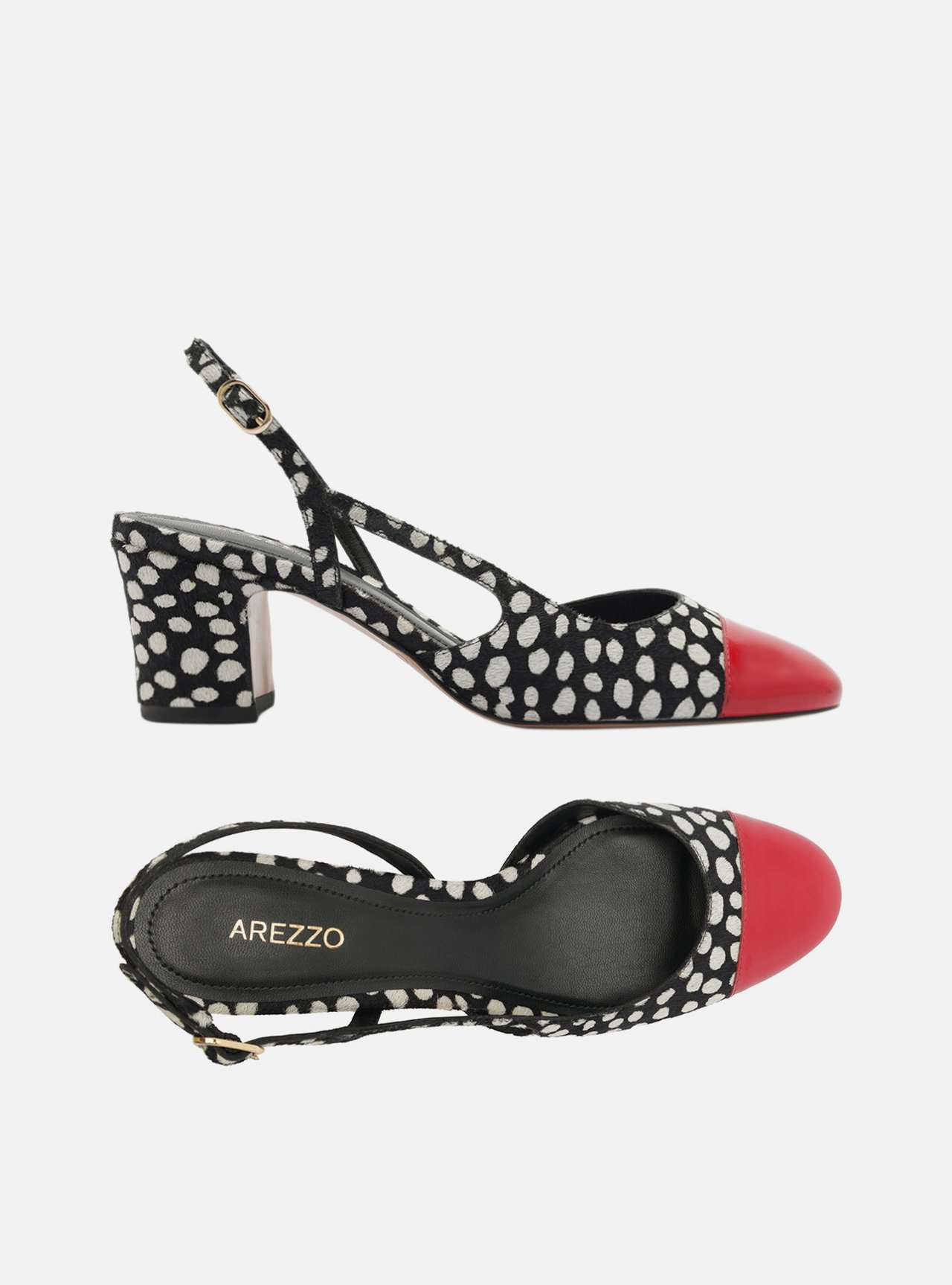 Scarpin Multicolorido Salto Bloco Pelo Slingback — foto 5