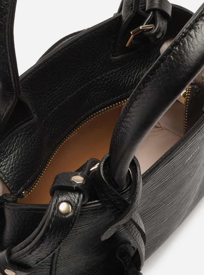 Bolsa Tote Preta Couro Bella Pequena