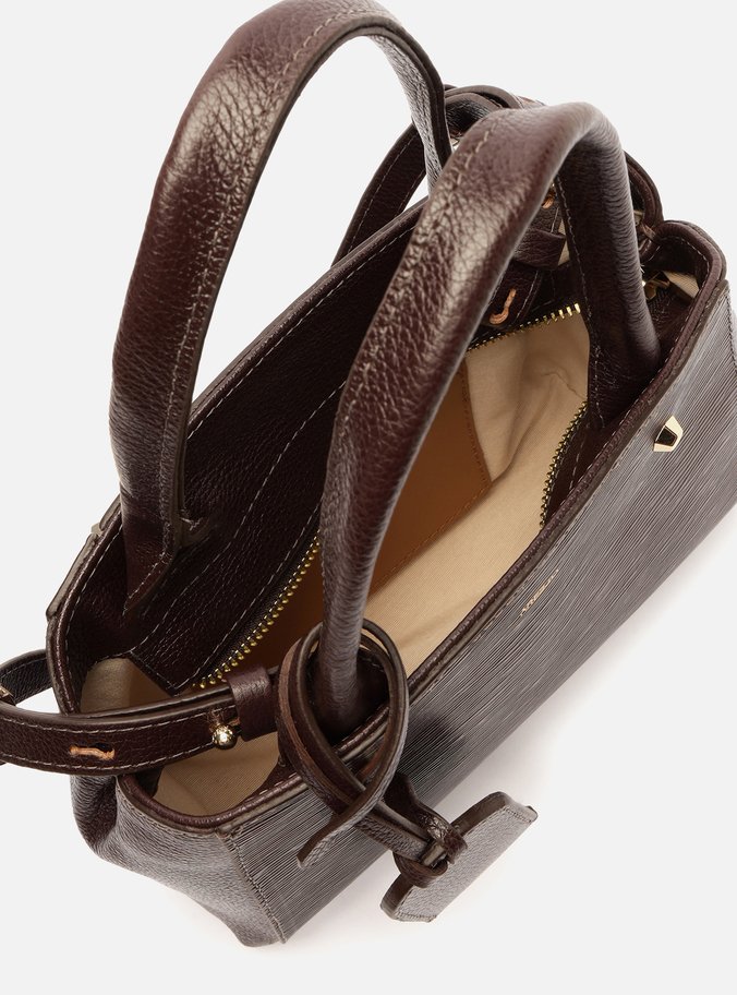 Bolsa Tote Marrom Couro Bella Pequena
