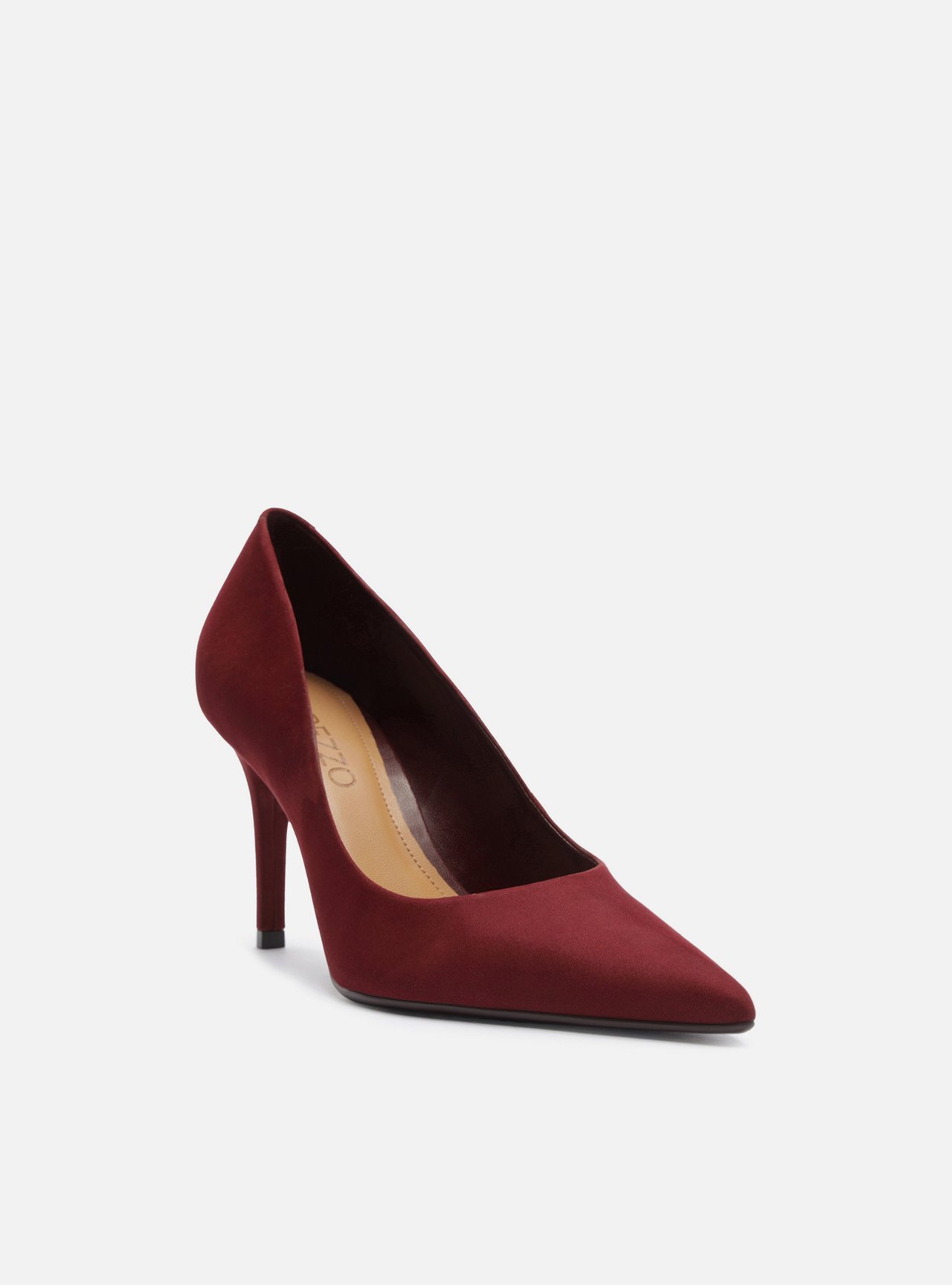 Scarpin Vermelho Couro Salto Médio Fino Metalizado — foto 2