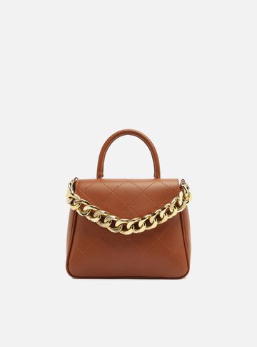 Bolsa Satchel Marrom Pequena Corrente