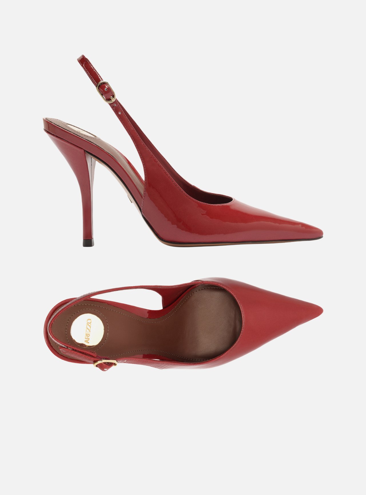 Scarpin Vermelho Salto Fino Fivela Slingback — foto 5