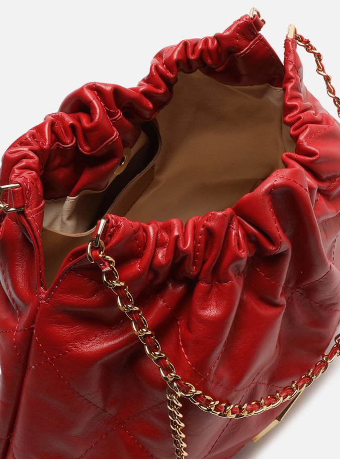 Bolsa Hobo Vermelha Couro Ester Grande