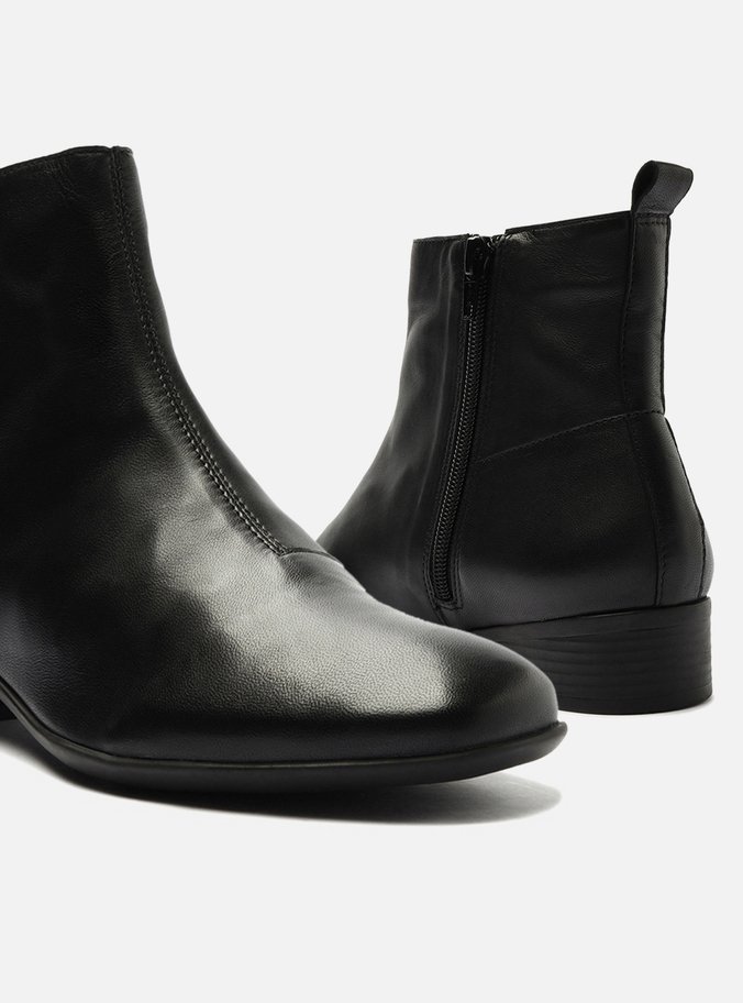 Bota Preta Cano Curto Salto Baixo Minimal