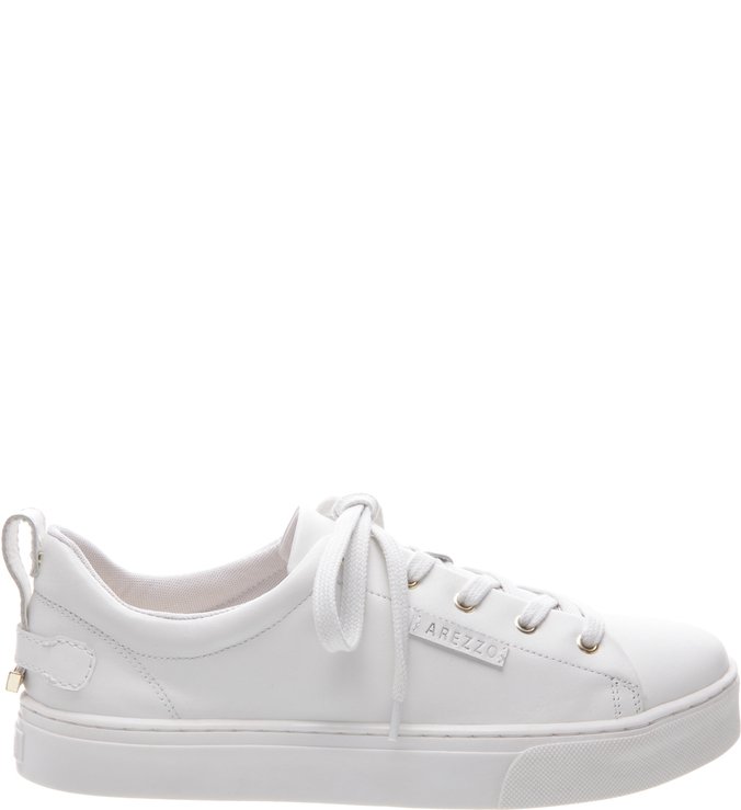 Tênis Branco Feminino Couro Casual