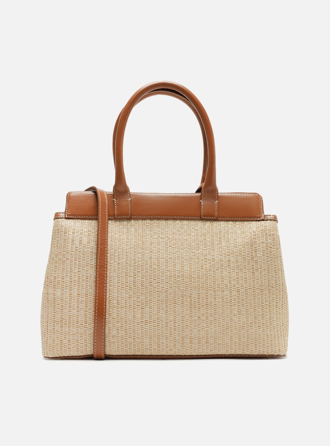 Bolsa Tote Marrom Ráfia Victória Grande — foto 3