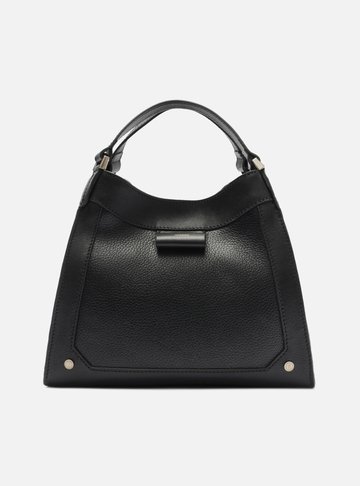 Bolsa Tote Preta Couro Grande Recortes