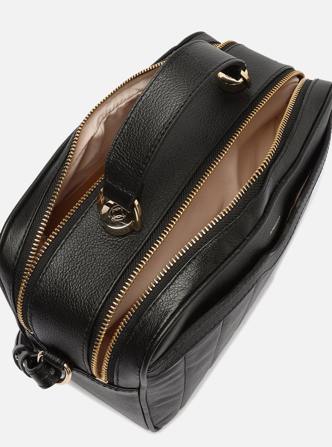 Bolsa Tiracolo Preta Couro Francine Média