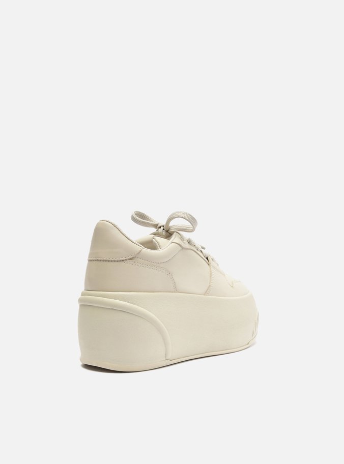 Tênis Nude Couro Flatform Bold