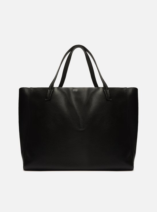 Bolsa Shopping Preta Couro Fio Grande