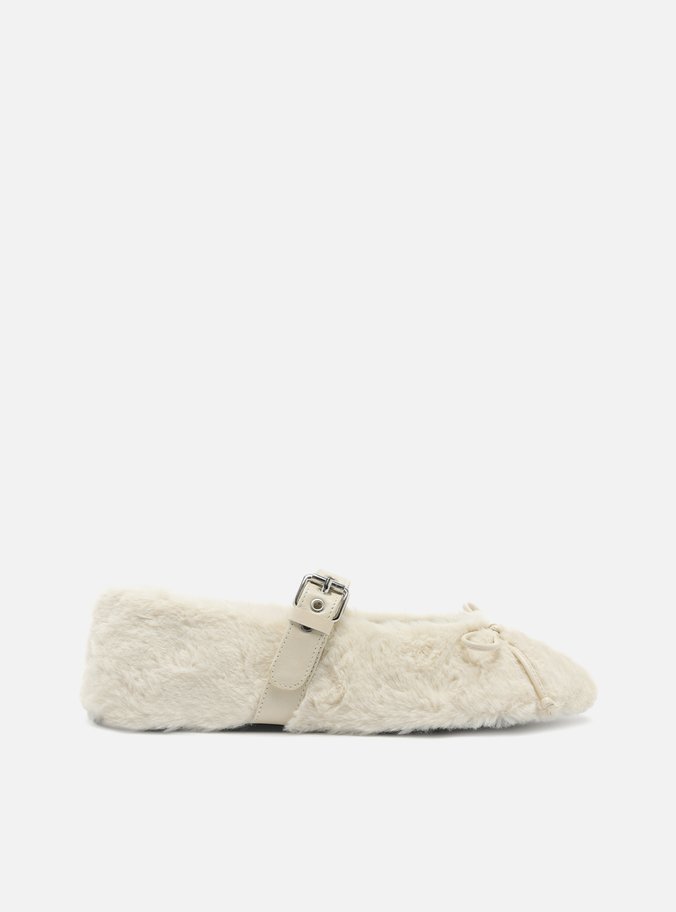 Sapatilha Branca Pelo Sheep Laço