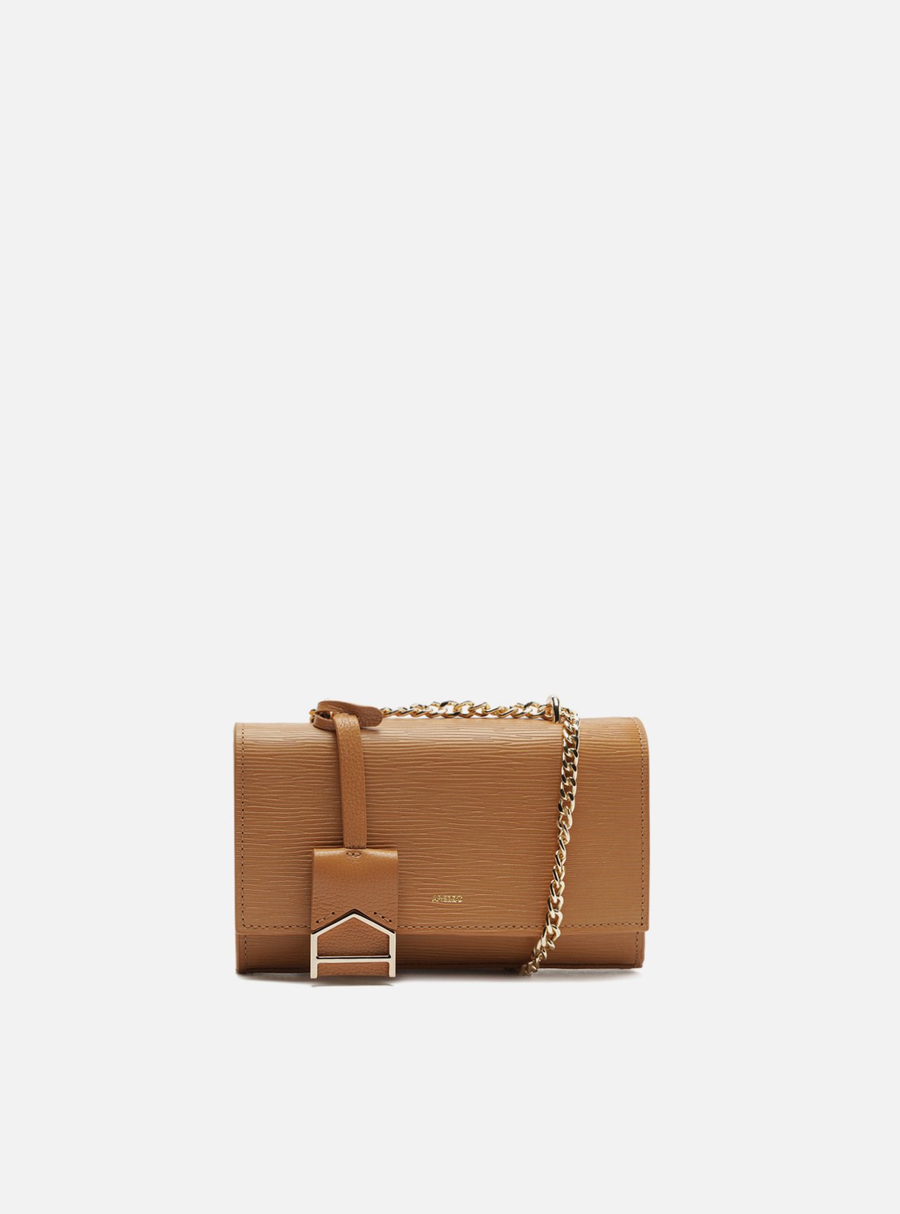 Bolsa Tiracolo Marrom Clara Couro Abraccio Pequena — foto 1