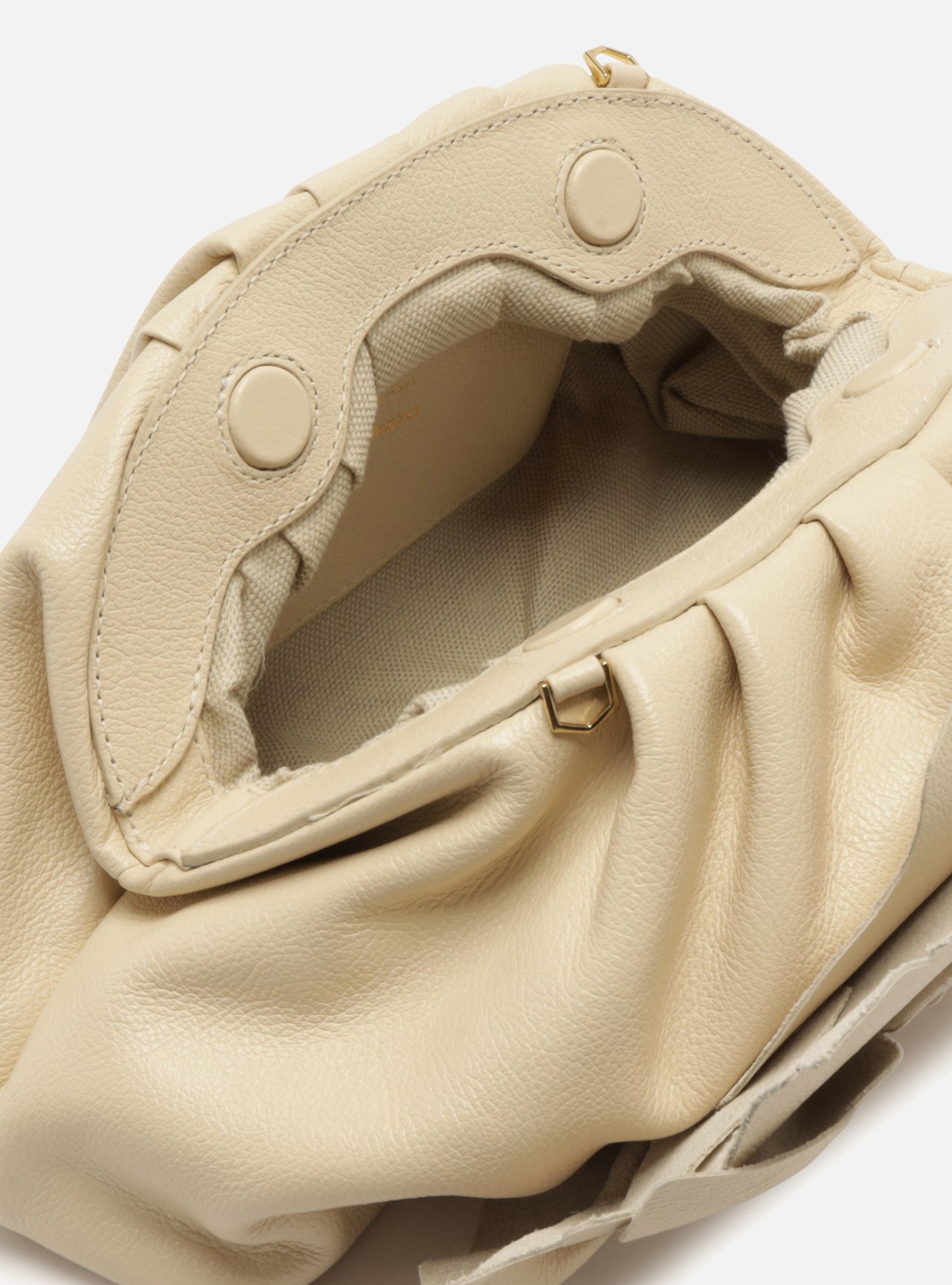 Bolsa Clutch Off-White Couro Pequena Flor Corrente — foto 4