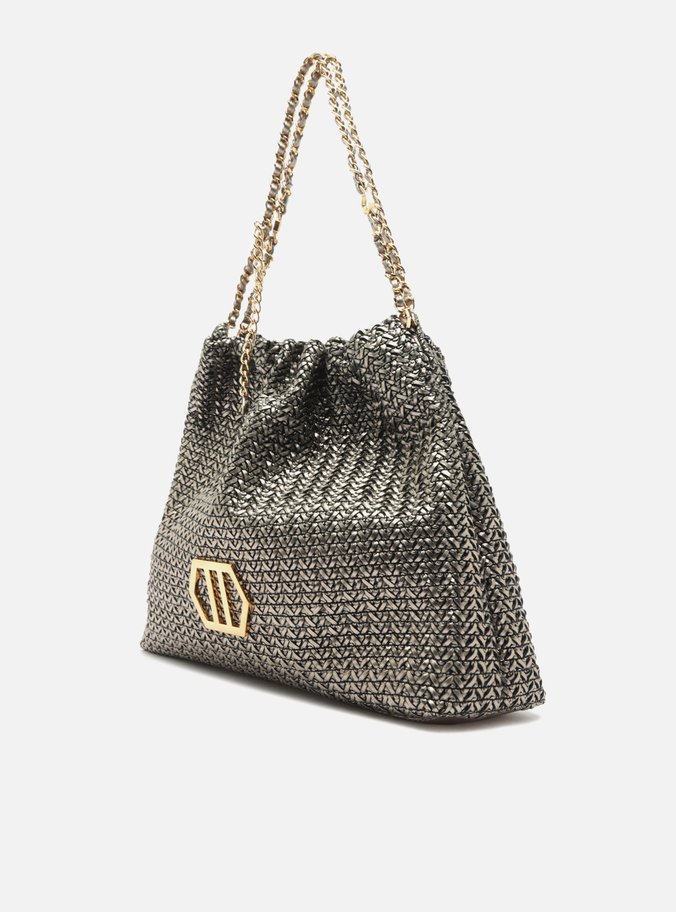 Bolsa Hobo Cinza Trama Esther Grande
