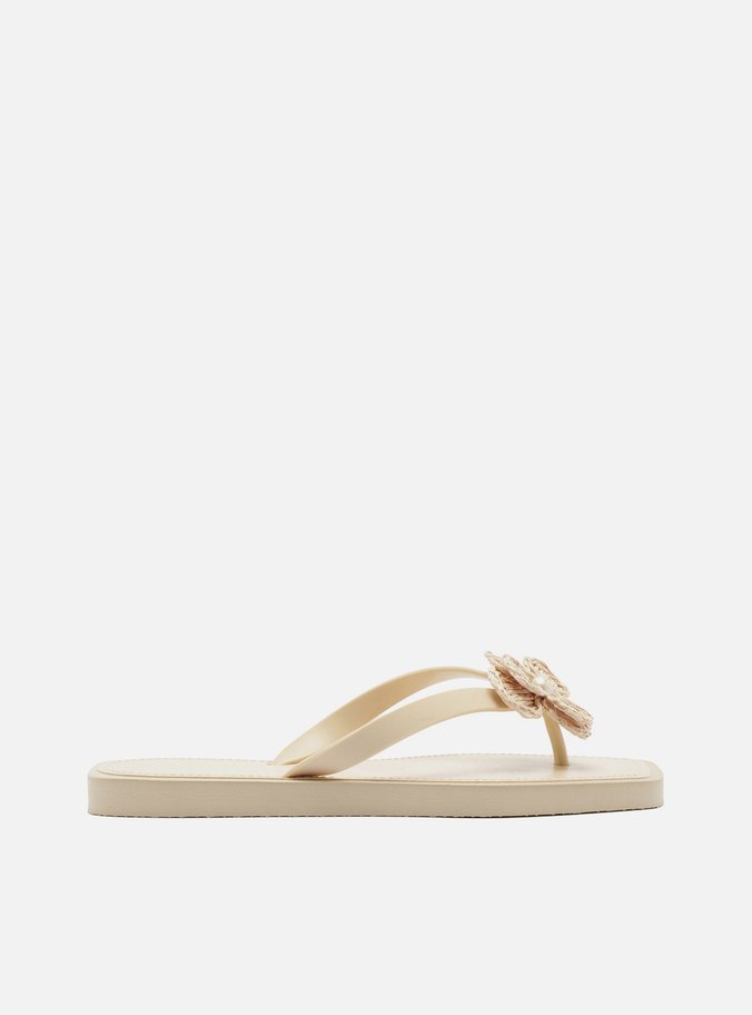 Chinelo de Dedo Off-White Flor Brizza