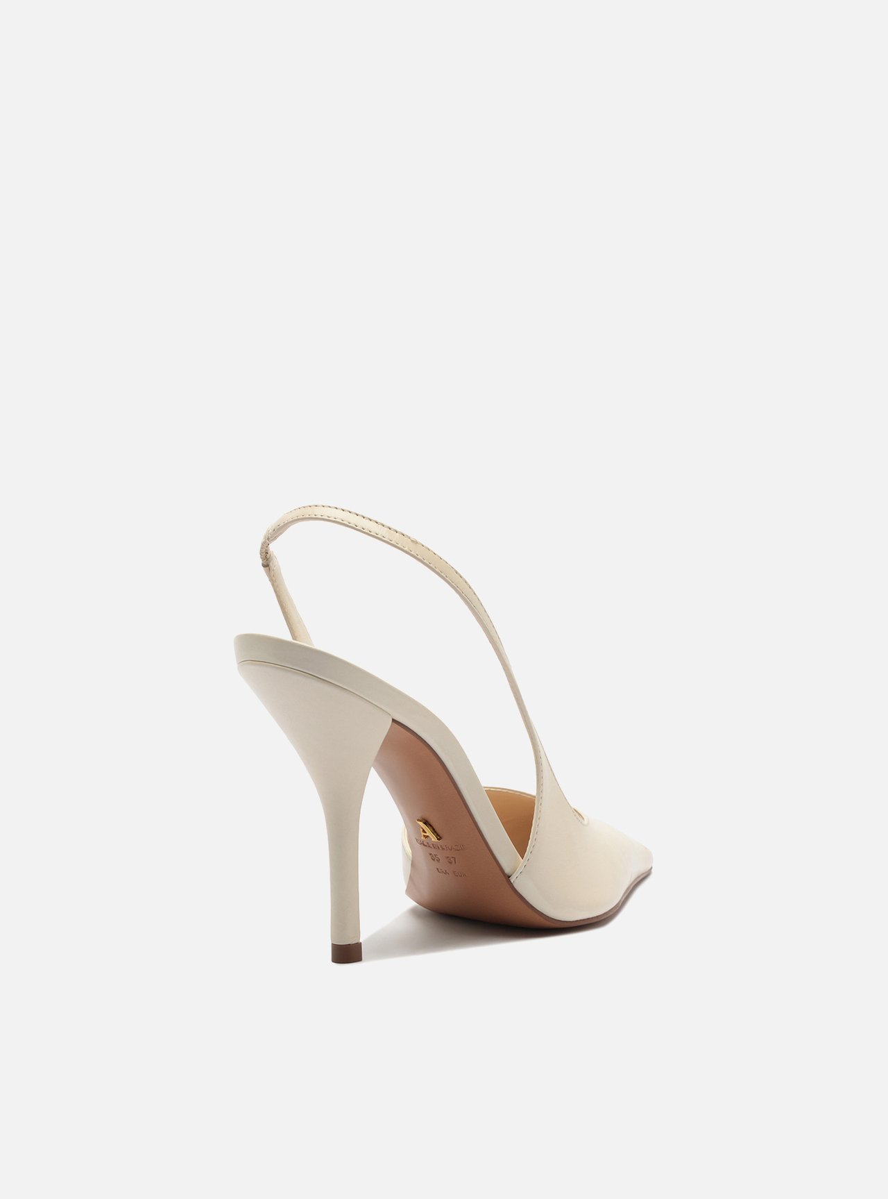 Scarpin Branca Couro Salto Fino Slingback — foto 3