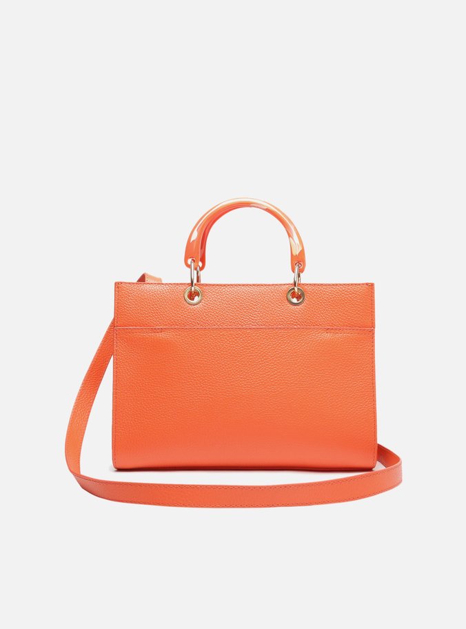 Bolsa Tote Laranja Couro Bianca Grande