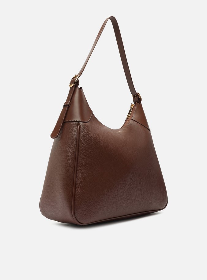 Bolsa Hobo Marrom Grande Detalhe Recorte