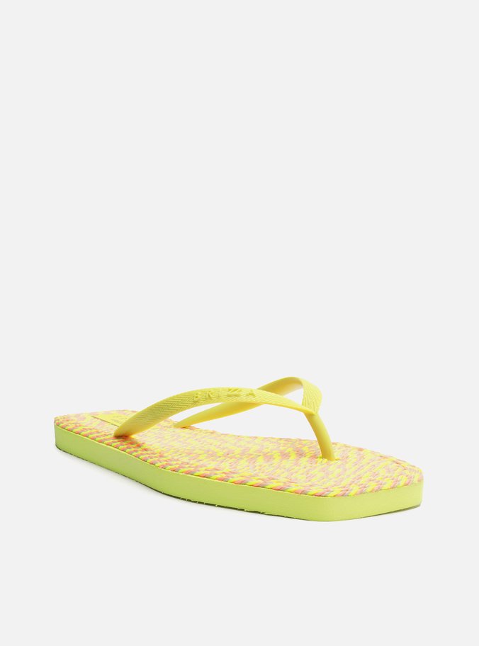 Chinelo de Dedo Amarelo Square Crochê Brizza