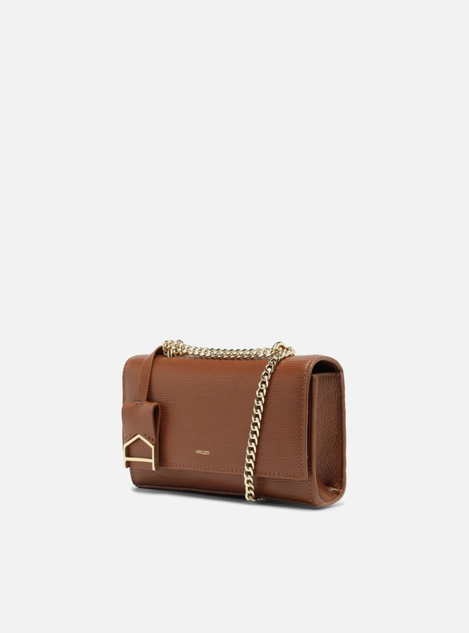 Bolsa Tiracolo Marrom Couro Abraccio Pequena