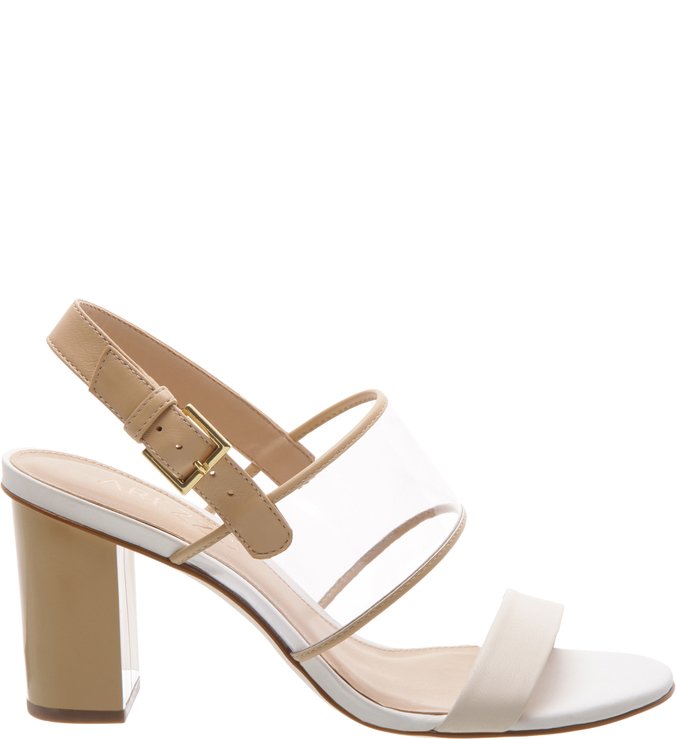 Sandália Salto Bloco Off White
