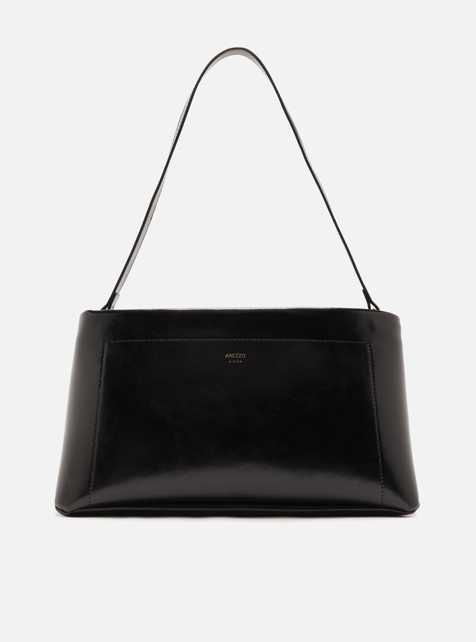 Bolsa Shoulder Preta Grande Detalhe Costura