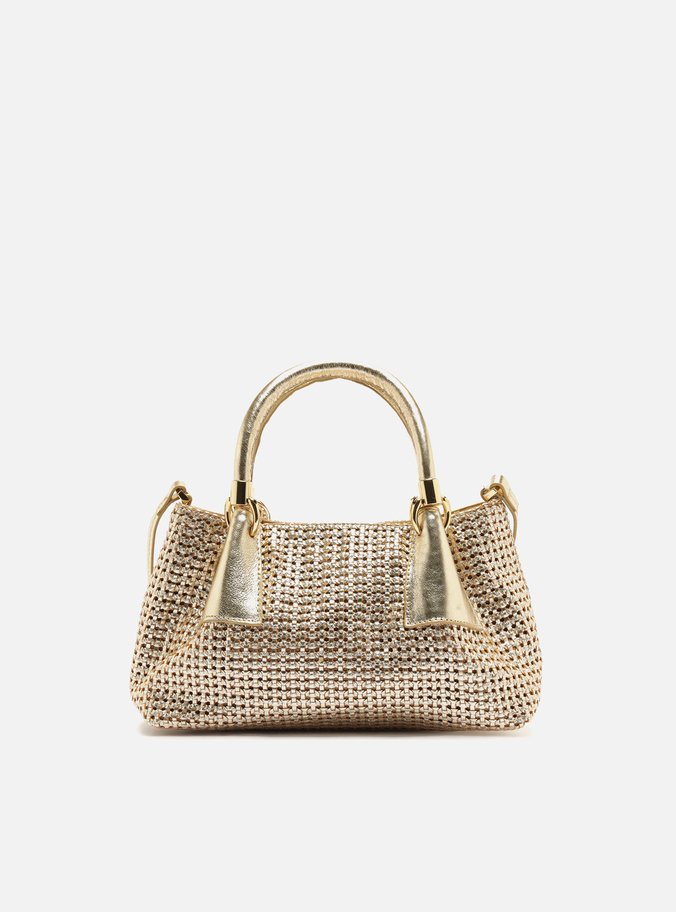 Bolsa Tote Dourada Couro Média Tressê