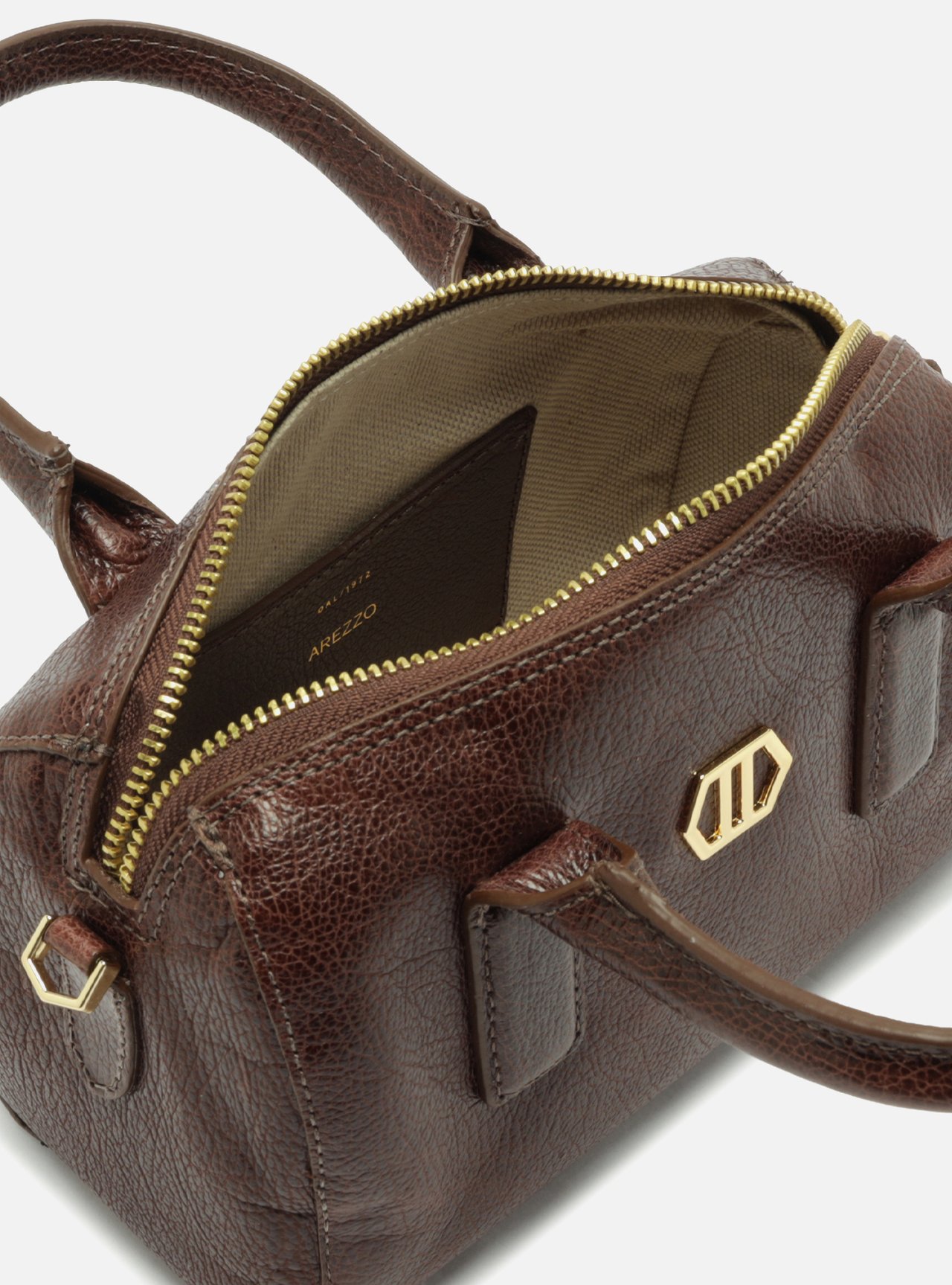 Bolsa Bowling Marrom Couro Pequena — foto 4