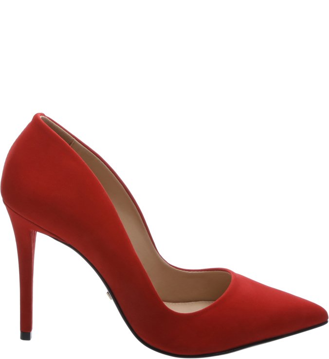 Scarpin Salto Alto Nobuck Batom Rouge
