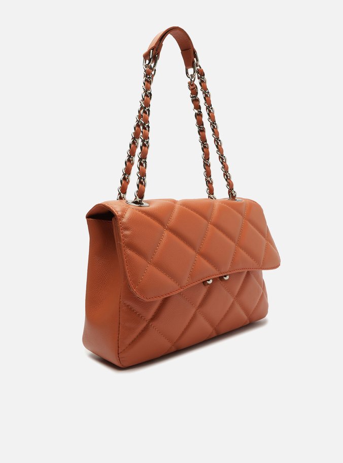 Bolsa Tiracolo Laranja Couro Mizz Média