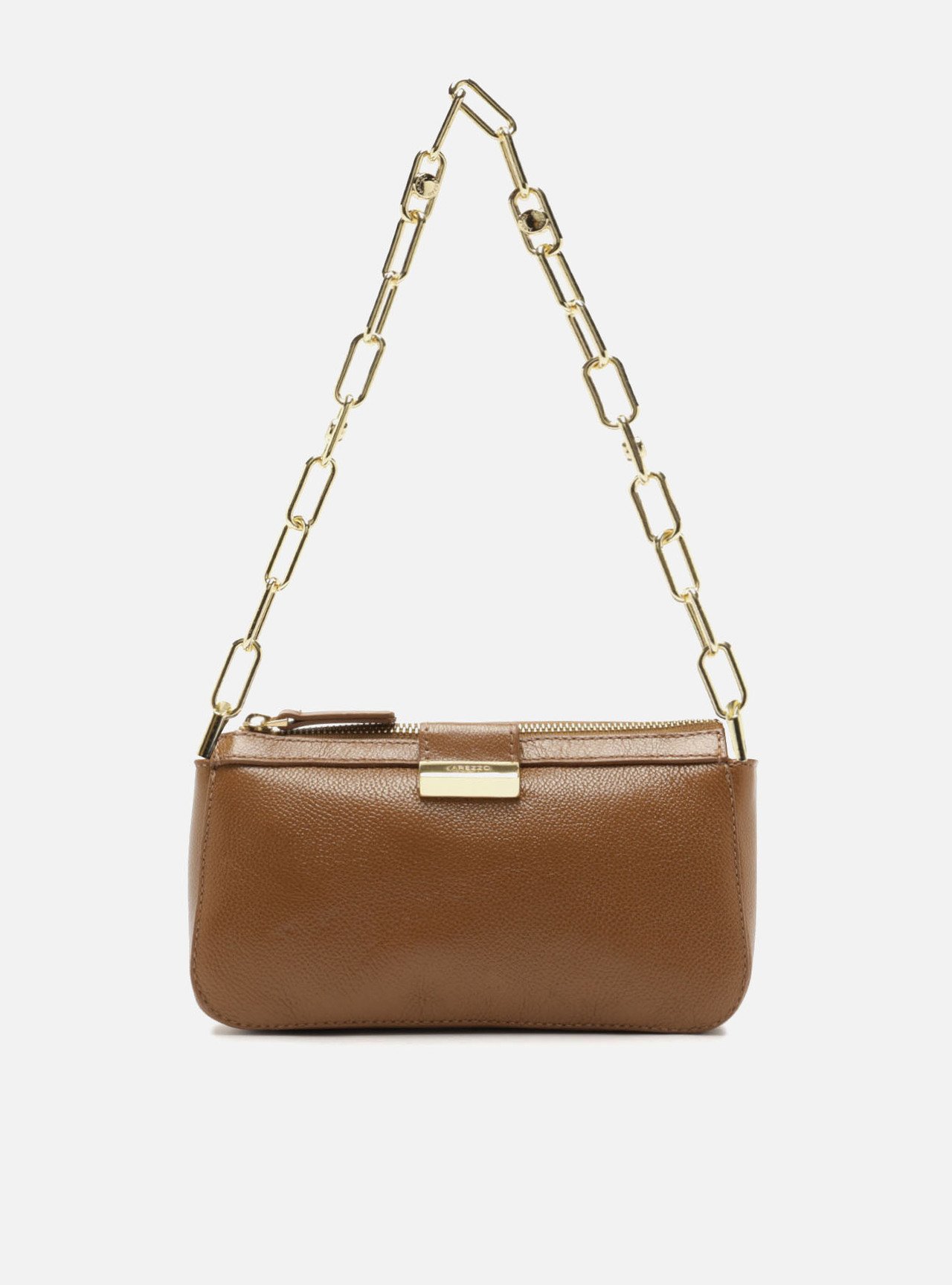 Bolsa Shoulder Marrom Couro Média Corrente — foto 1
