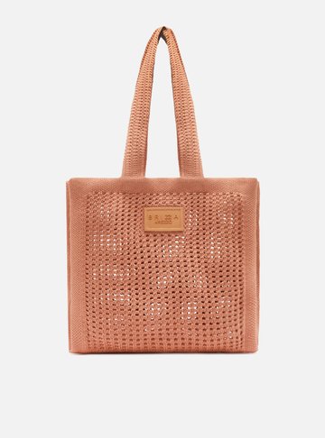 Bolsa Shopping Marrom Crochê Mônaco Grande