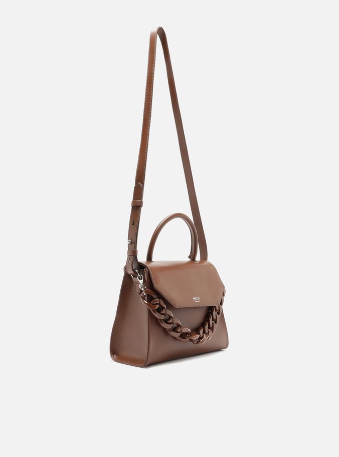 Bolsa Satchel Marrom Clara Iara Média