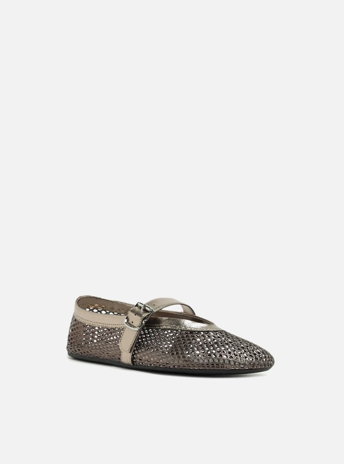 Sapatilha Bronze Tela Fivela