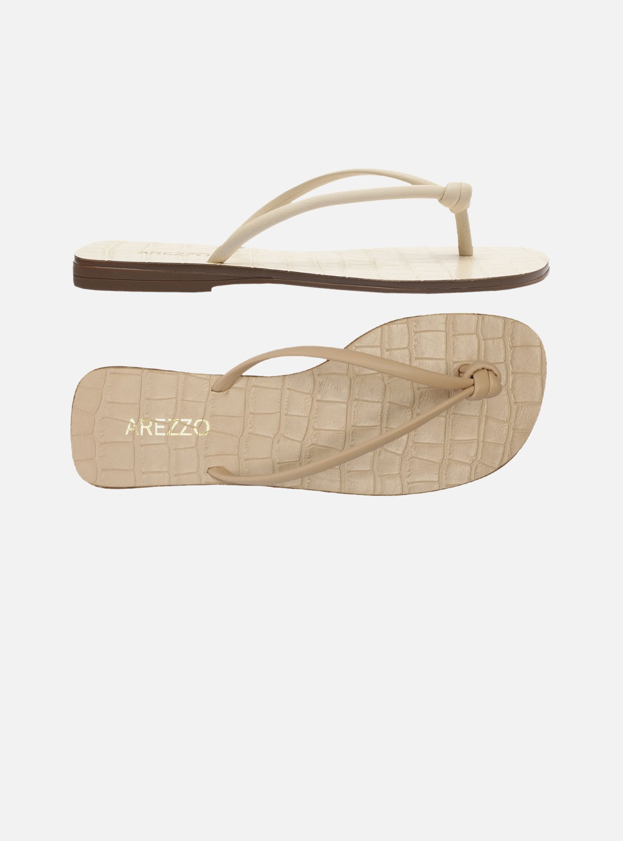 Sandália Rasteira Off-White Couro Croco — foto 5